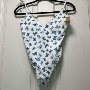 NWT PINK  by Victoria Secret Butterfly Swimsuit Sz Small